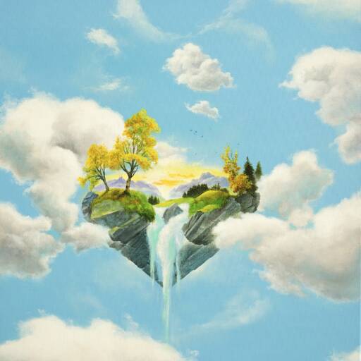 Land in den Wolken